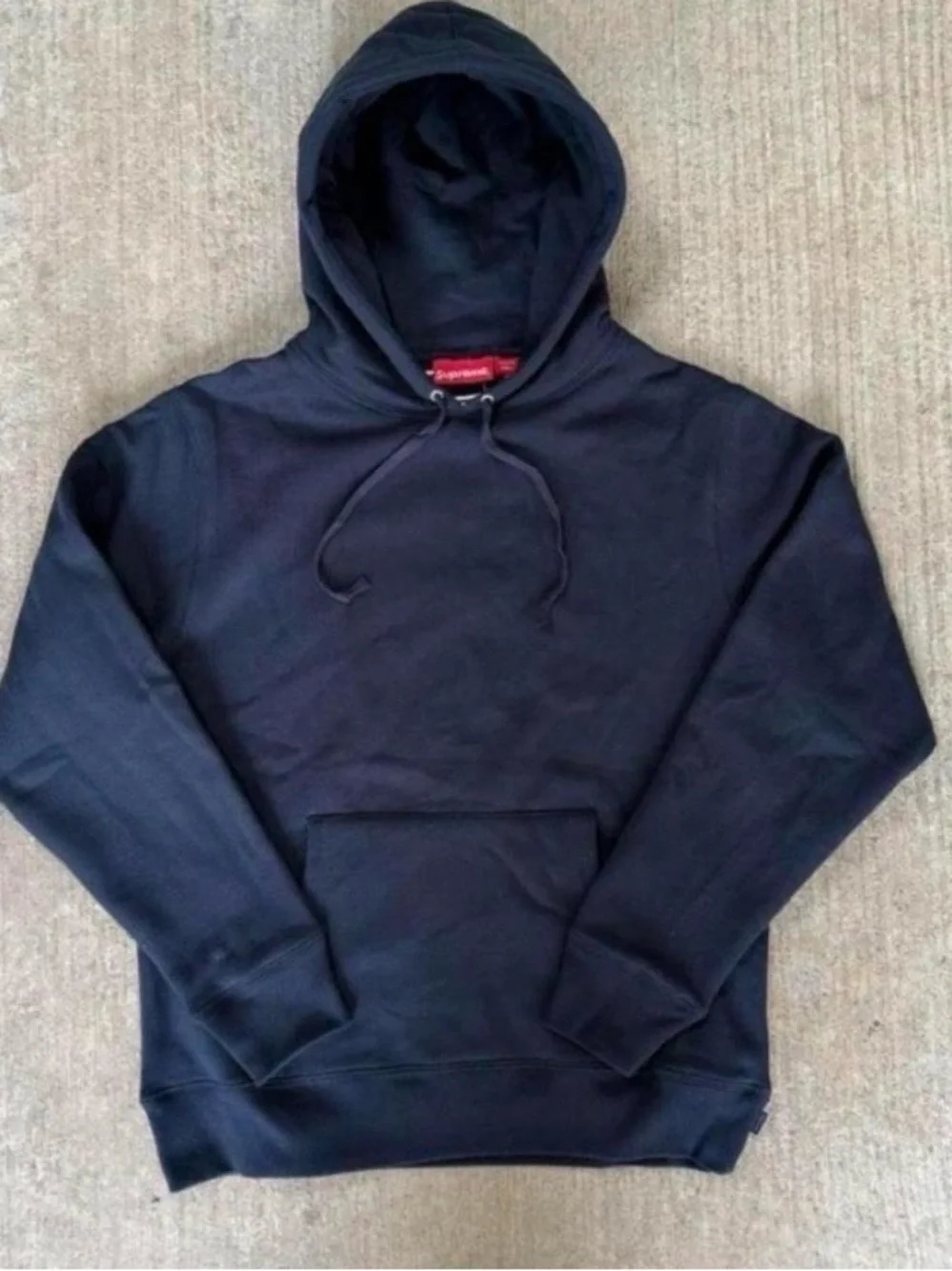 Supreme Black Hoodie with White Vertical Logo - Men's Sweater